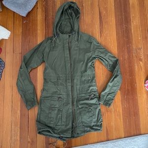 Green military parka
